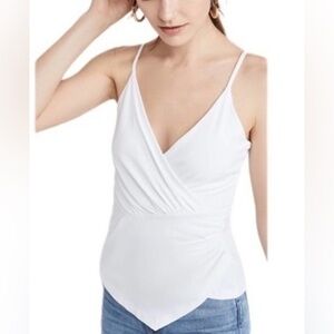 Susana Monaco Asymmetrical Tank Top, size L, color sugar, NWT